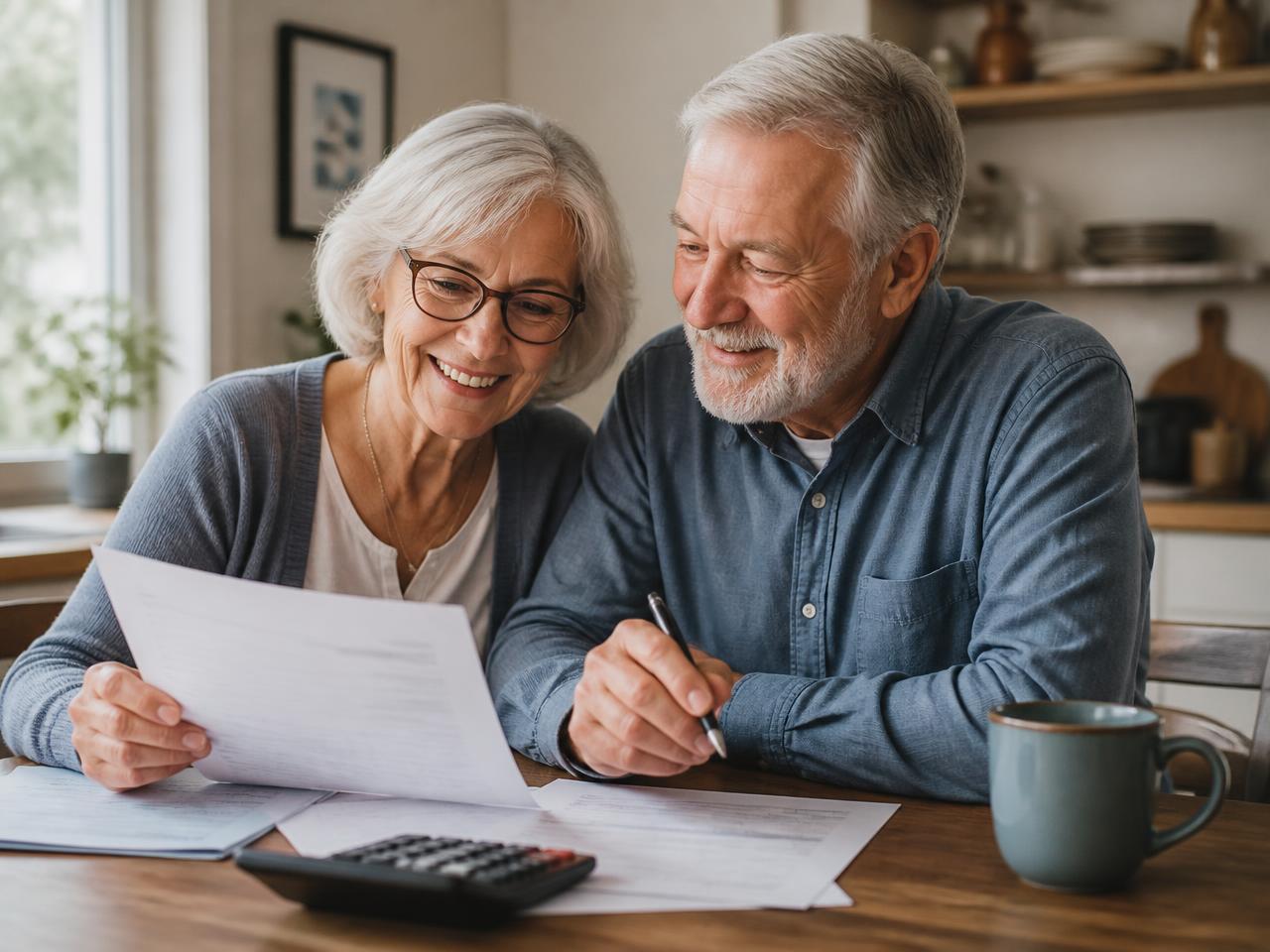 A retired couple reviewing their estate plan together at home